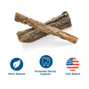 A pack of Green Tripe Sticks for Dog with an american flag and an american flag by Best Bully Sticks.