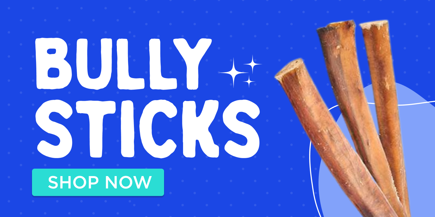 bully sticks on a blue background