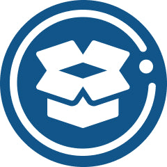 safety icon with a checkmark in a shield on a blue background