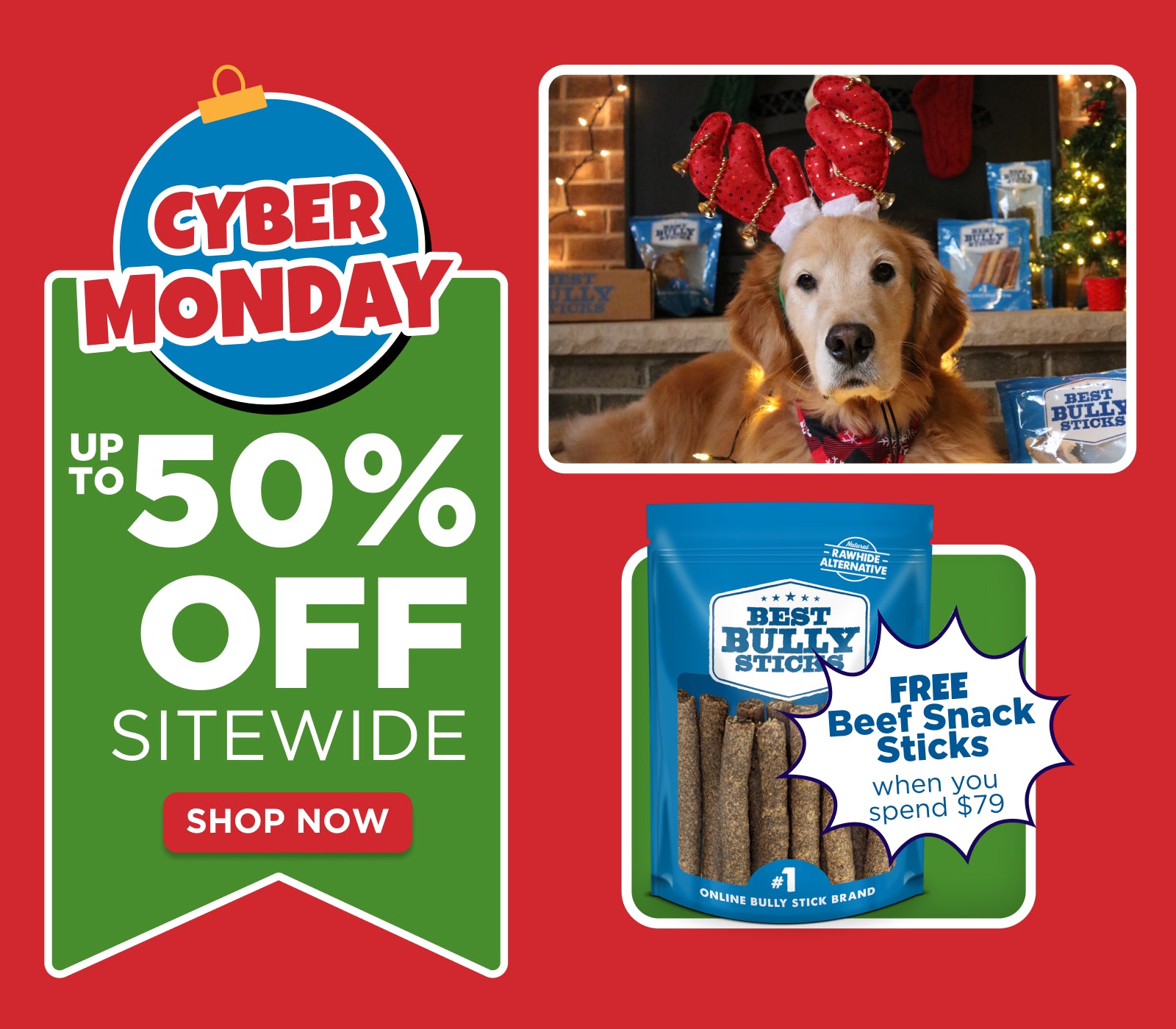 cyber monday up to 50% off sitewide free snack sticks when you spend $79