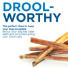 A promotional image with the text &quot;drool-worthy&quot; above Best Bully Sticks 6-Inch Thin Bully Sticks for dogs, and a caption stating they&#39;re ideal for keeping dogs occupied during zoom calls.