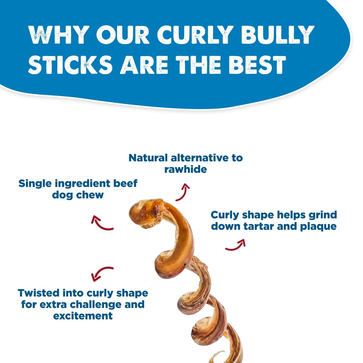 Best Bully Sticks 10-Inch Curly Bully Stick is a single-ingredient, natural rawhide alternative dog chew with a unique shape that helps clean teeth and offers an extra challenge for your pup.