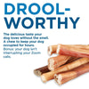 Several Best Bully Sticks 12-Inch Thick Bully Sticks made from natural beef are arranged in the foreground, with large blue &quot;DROOL-WORTHY&quot; text and promotional copy highlighting these irresistible treats.