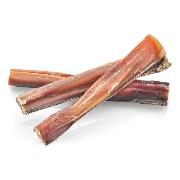 Three pieces of Best Bully Sticks 4-Inch Bully Stick on a white background.