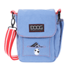 A Walkie Shoulder Bag - Light Blue with a red strap from Best Bully Sticks.