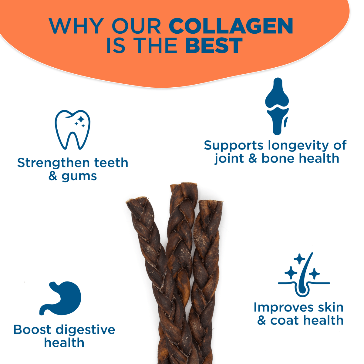 9-Inch Braided Collagen Collagen Stick Best Bully Sticks   
