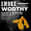A premium Hickory Smoked Chicken Jerky featuring the words &quot;smoke worthy&quot; in all-natural font by Best Bully Sticks.