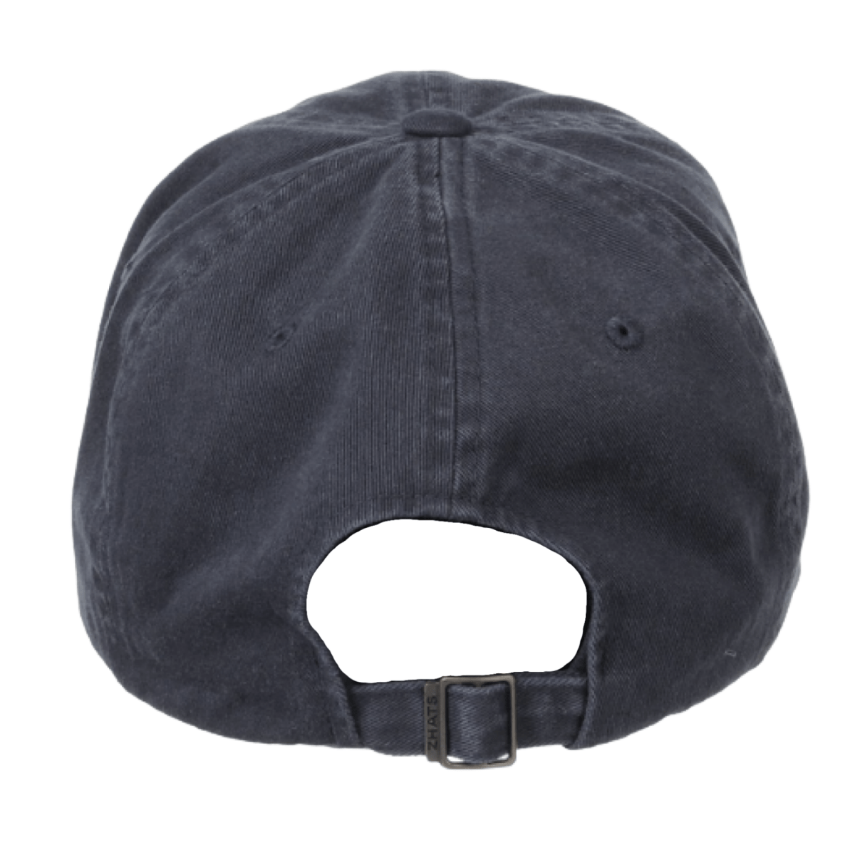 The back of a Navy Patriotic baseball cap with a buckle by Best Bully Sticks.