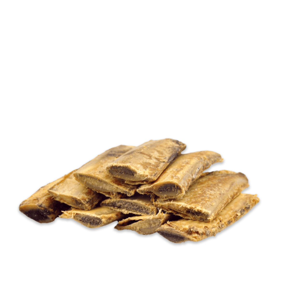 A pile of Best Bully Sticks Beef Rib Bone (10 Pack) on a white background.