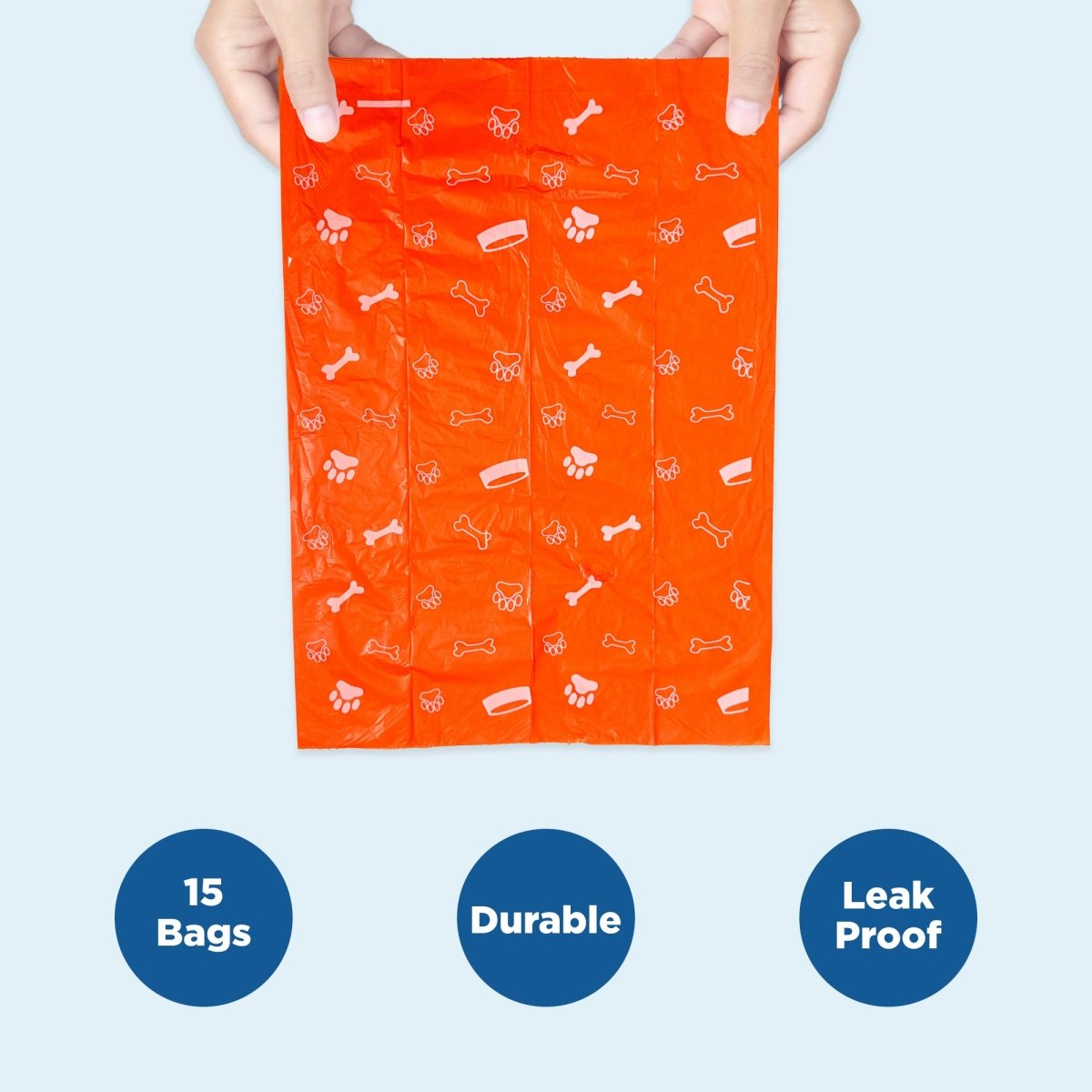 A person is using a Best Bully Sticks Dog Poop Bag Dispenser with Bags.