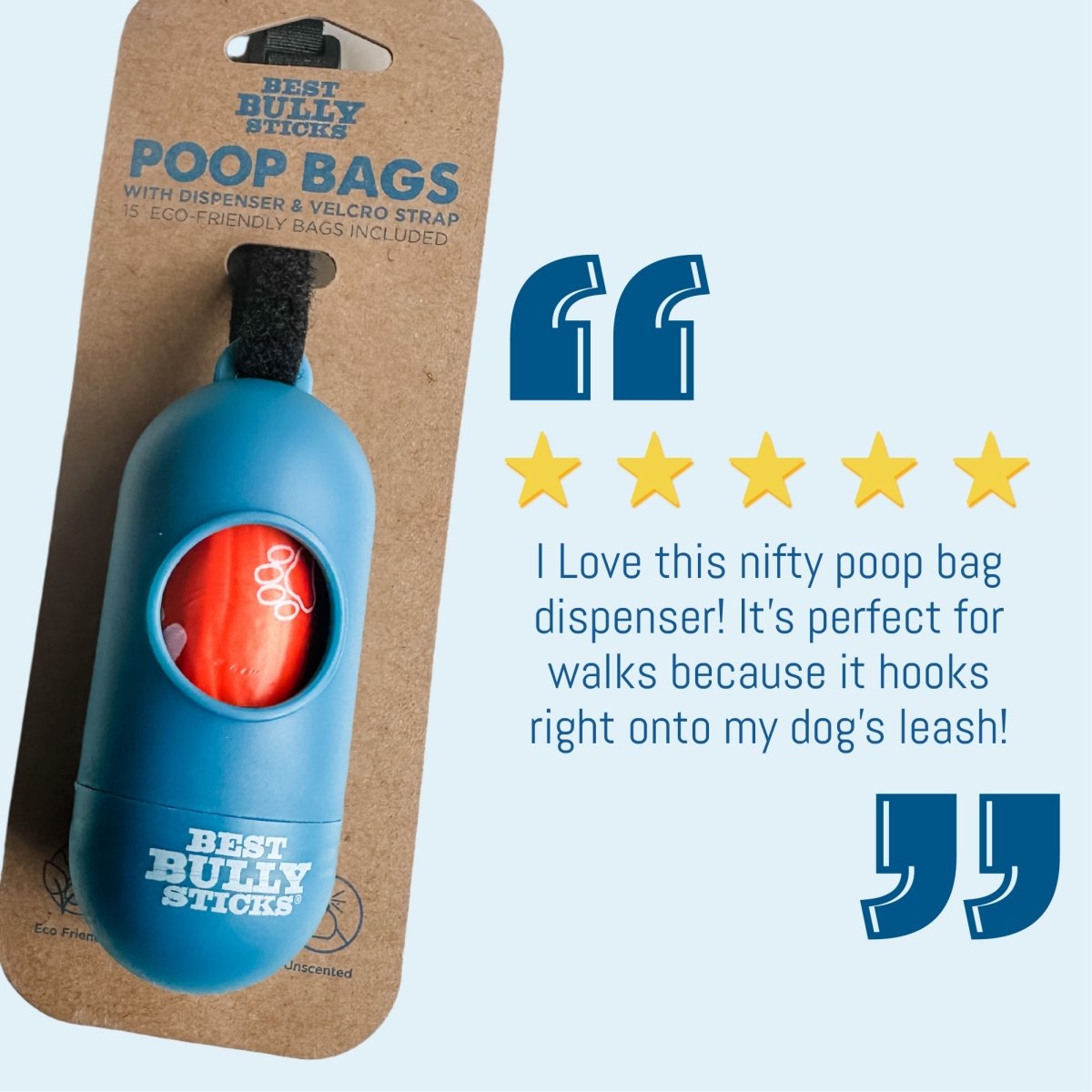 Yizepet Dog Poop Bag Holder With Leakproof Bags - Attaches To Leash, Refillable & Durable