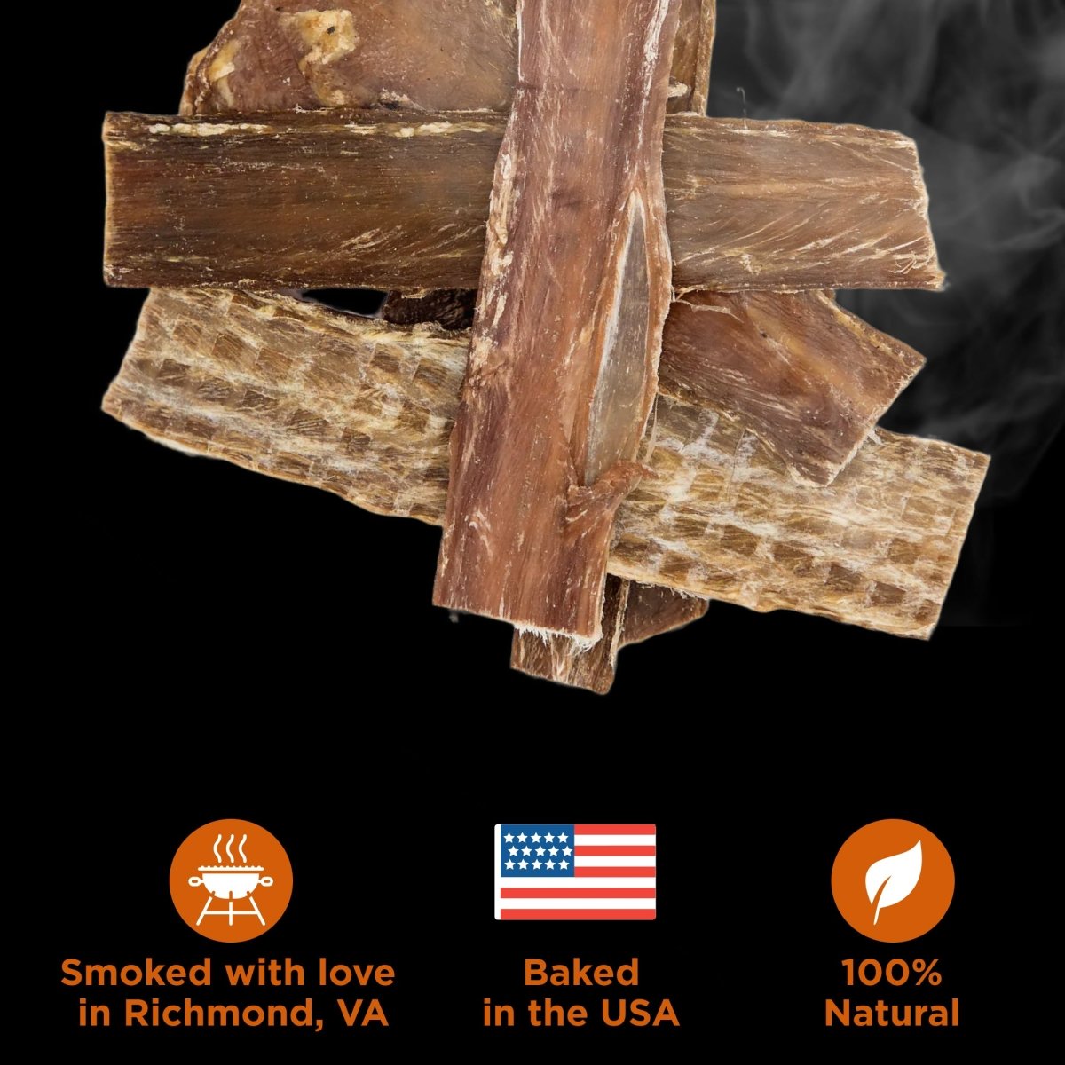 5-6 Inch Hickory Smoked Beef Jerky Gullet Strips