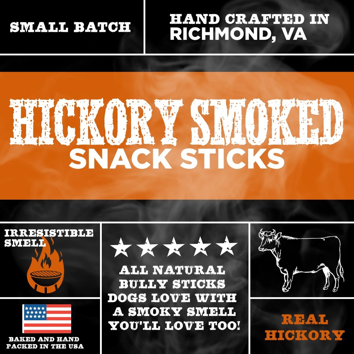 Best Bully Sticks&#39; Hickory Smoked Beef Snack Sticks Medium.