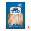 The Hickory Smoked Beef Trachea 10pk from Best Bully Sticks comes in blue packaging, featuring natural rawhide alternatives with a hickory-smoked flavor. The transparent bag displays smoked beef trachea treats enriched with Chondroitin and Glucosamine for healthy joints.