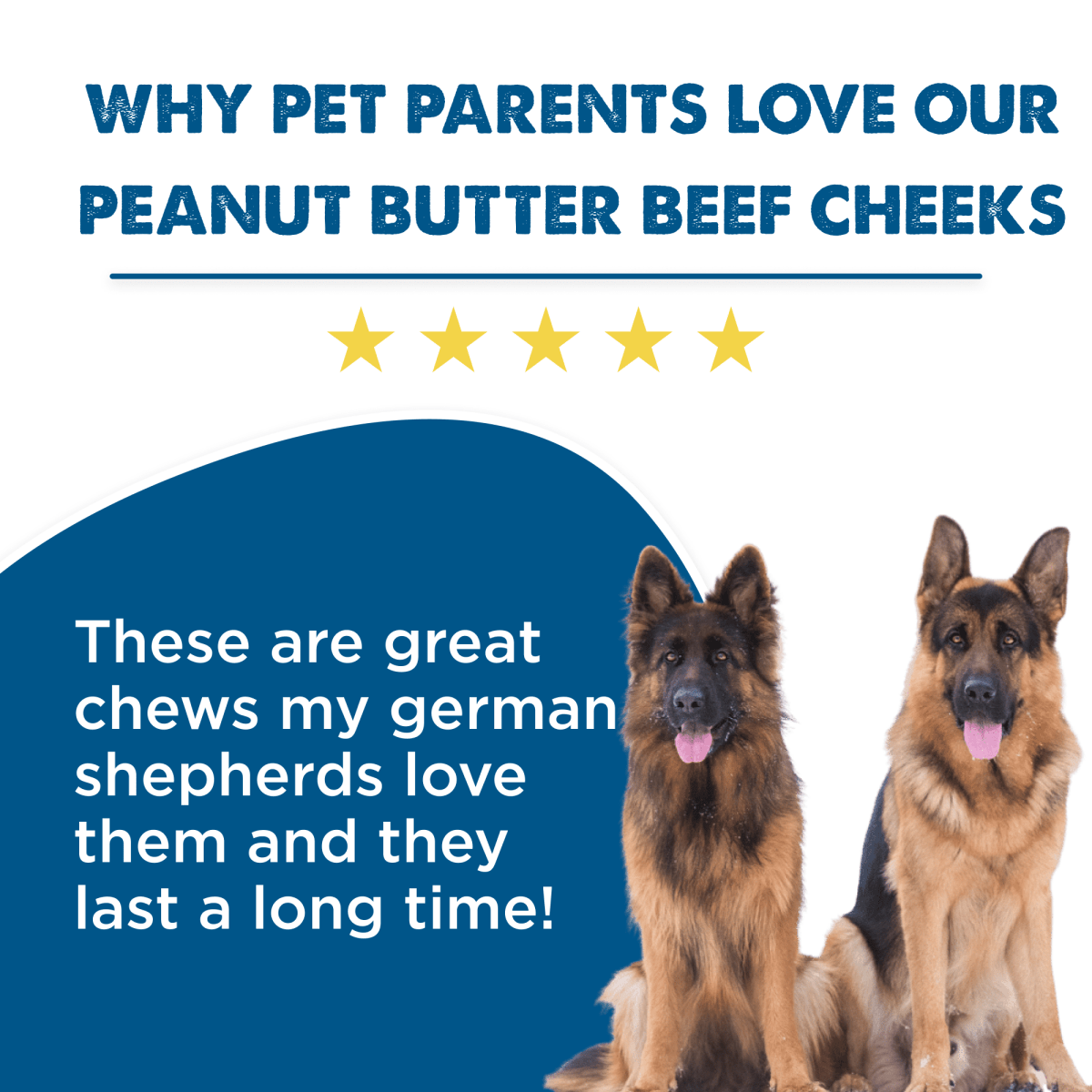 Why pet parents love our Peanut Butter Beef Cheek - Large from Best Bully Sticks.