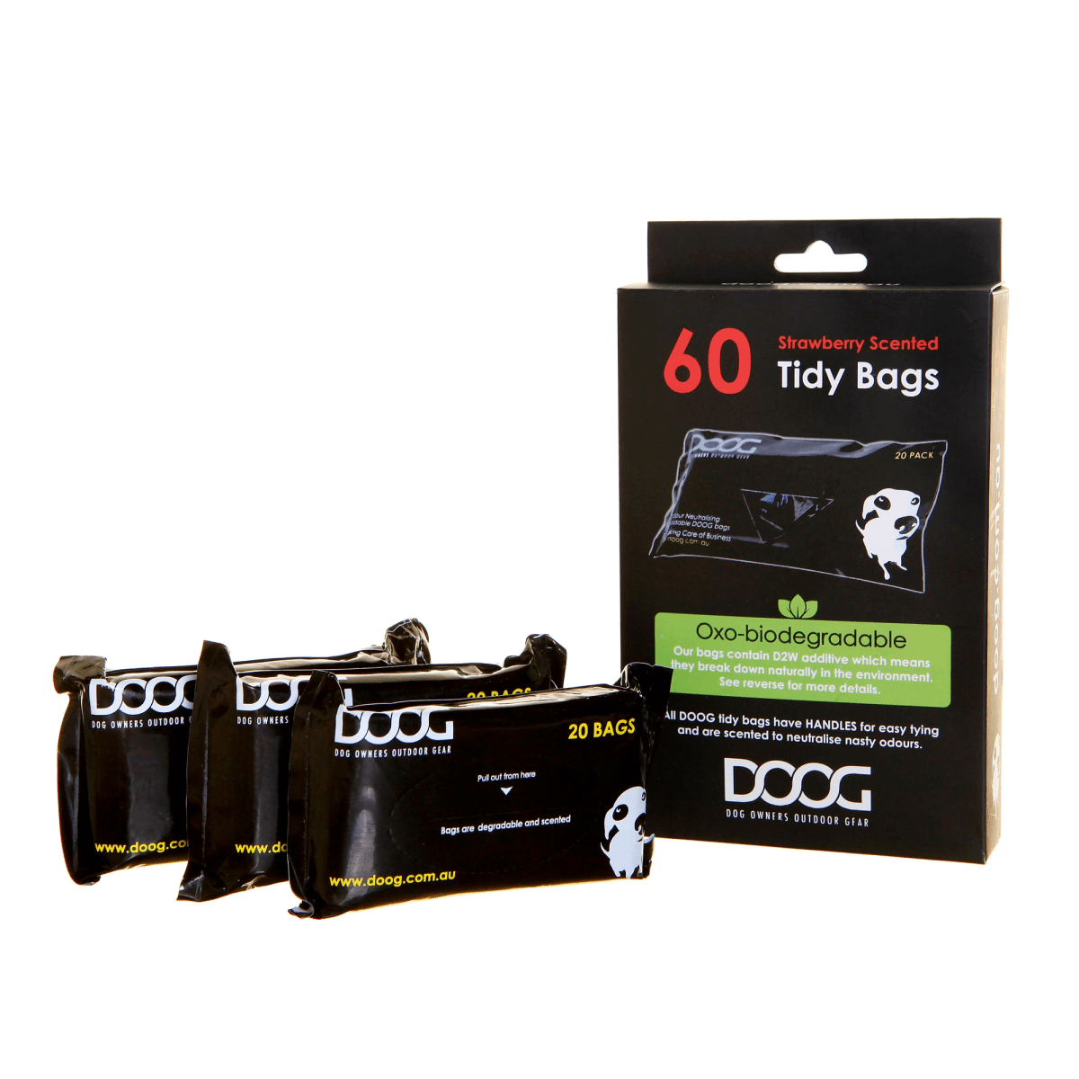 A pack of 60 The BEST Scented Pick Up Bags in a box, by Best Bully Sticks.