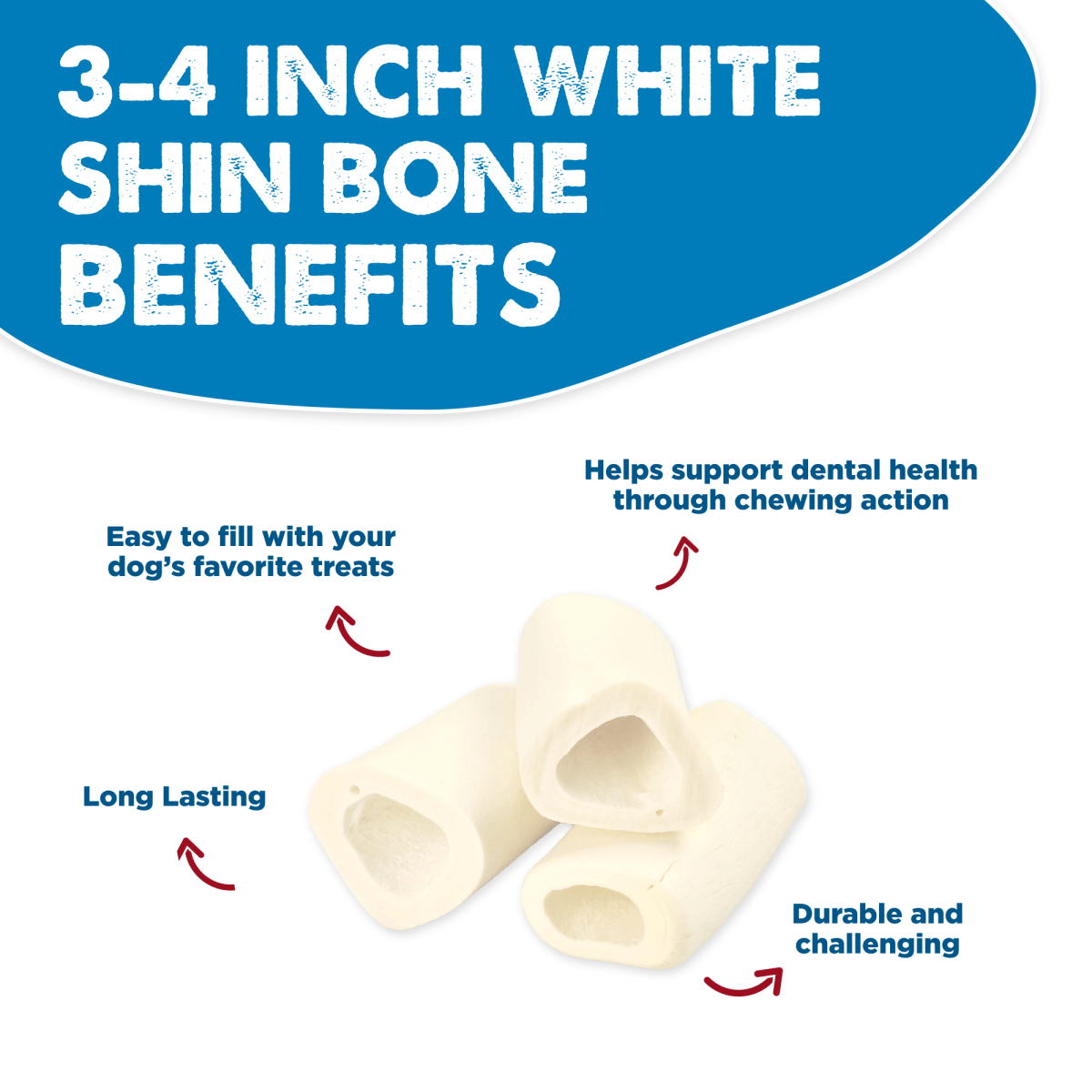 3 - 4 inch Best Bully Sticks White Bone 3-4&quot; 3pk benefits for dogs.