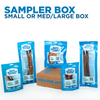 BBS Sampler Box from Best Bully Sticks, small med large box.