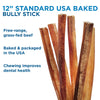 12-Inch Best Bully Sticks Standard USA-Baked Odor-Free Bully Stick.