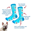 A pair of French Bulldog socks with a dog and instructions on how to take care of it from Best Bully Sticks.