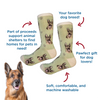 A pair of German Shepherd Dog Socks with a dog on them from Best Bully Sticks.