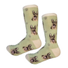 A pair of German Shepherd Dog Socks with a green Best Bully Sticks on them.